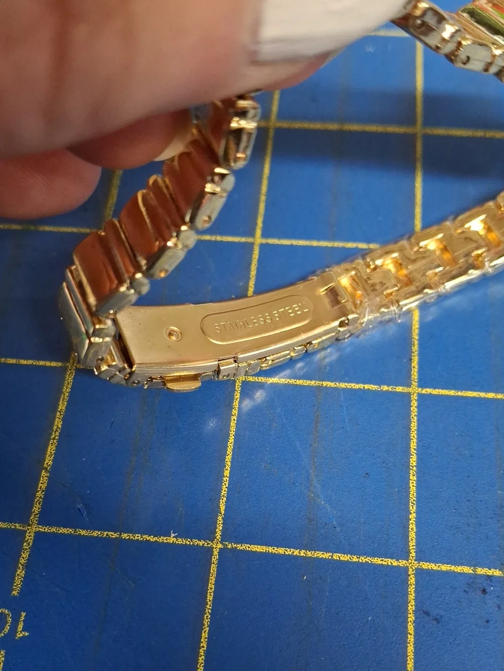 Ximili Gold-Tone Bracelet Watch with Mint Green Dial New